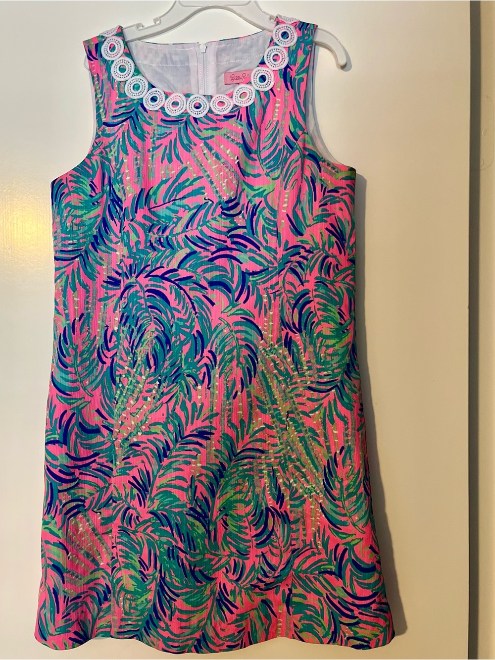 Lilly Pulitzer Pink, Green & Navy Palm-Print Sleeveless Dress